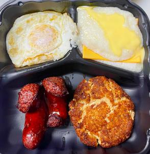 Salmon Cake Platter w/side of beef kielbasa